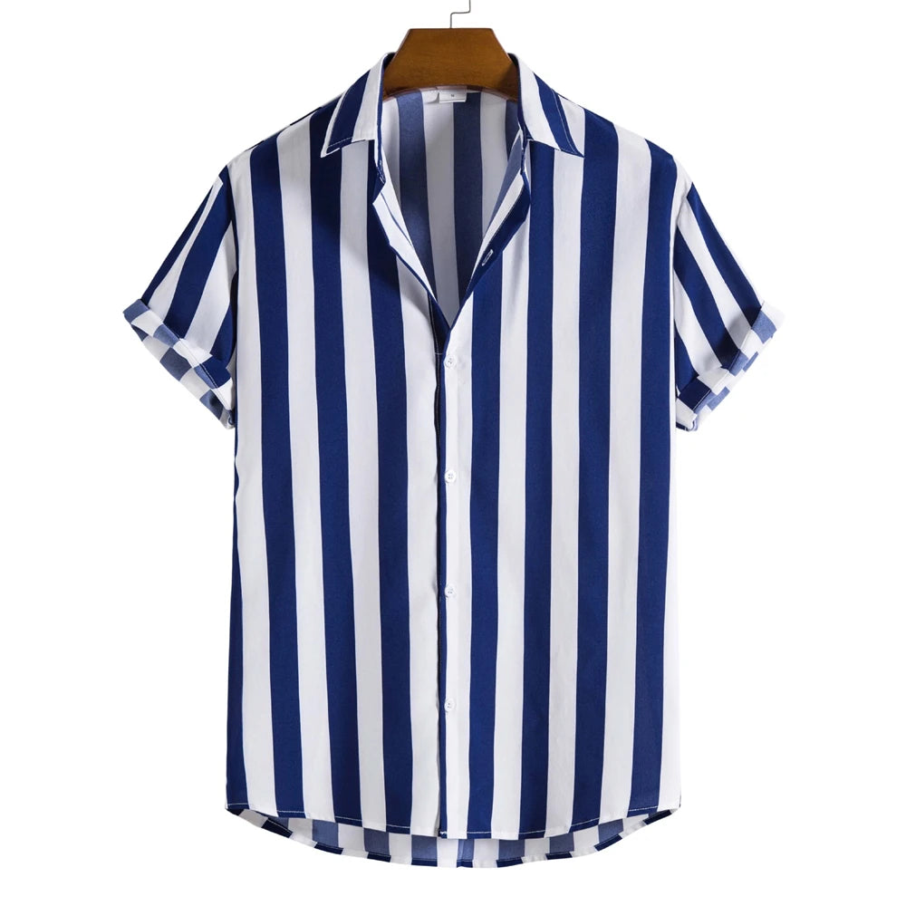 Camicia estiva a maniche corte a righe
