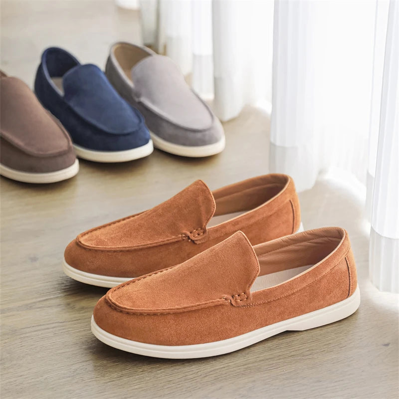 Mocassini casual in pelle scamosciata