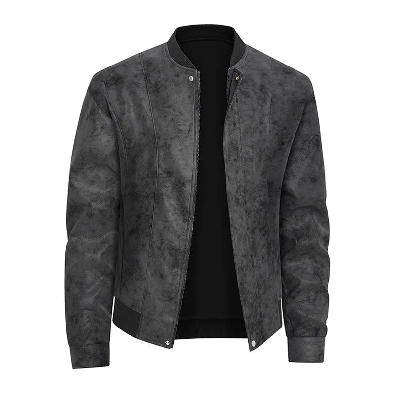 Giacca bomber in pelle scamosciata