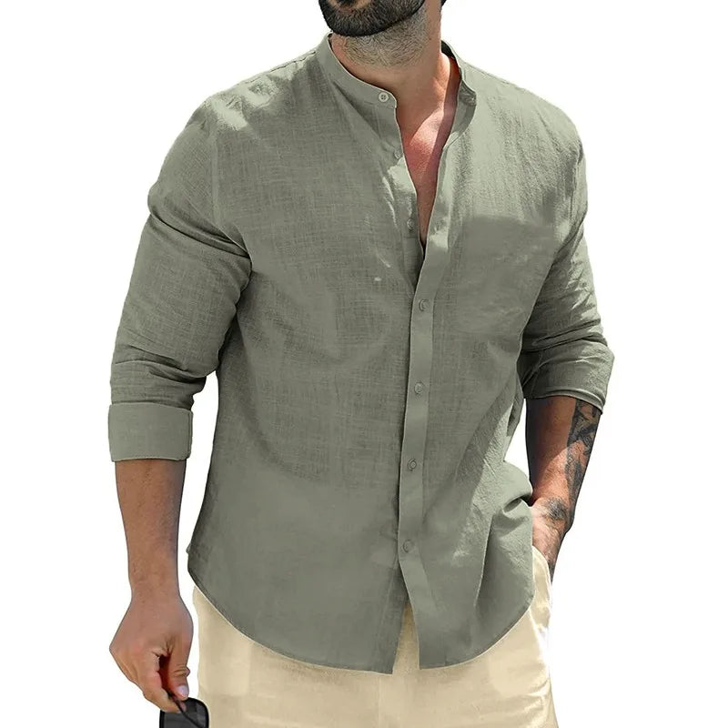 Camicia da uomo in lino