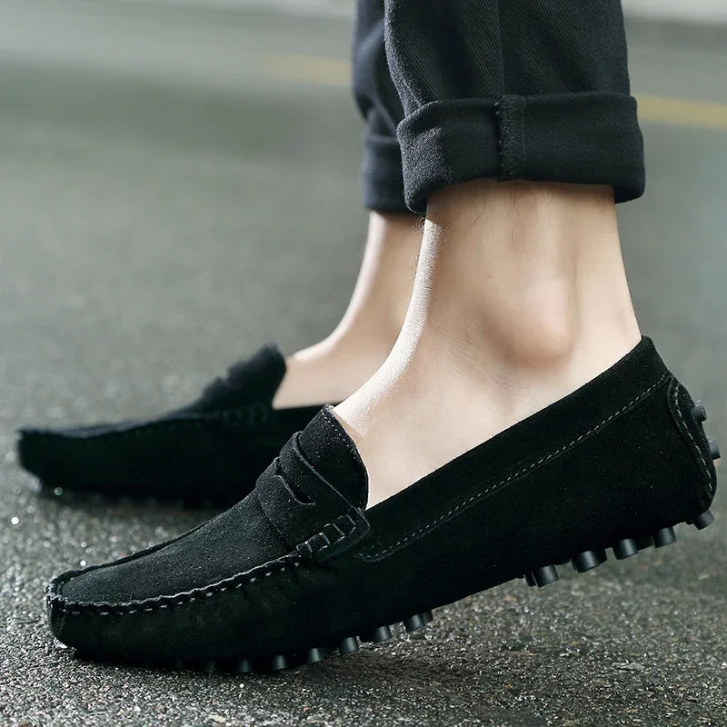 Mocassini casual in pelle scamosciata