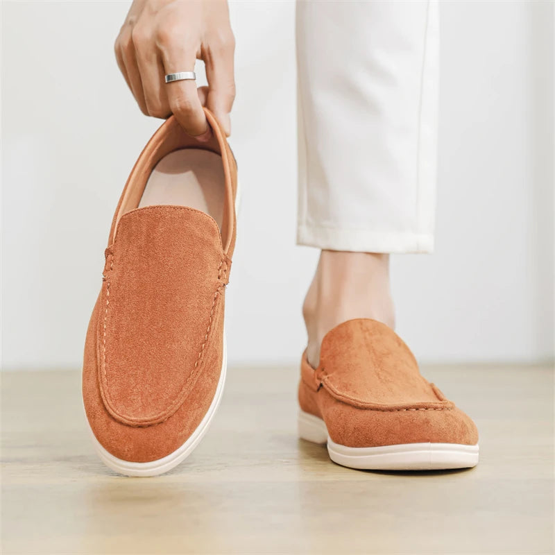 Mocassini casual in pelle scamosciata