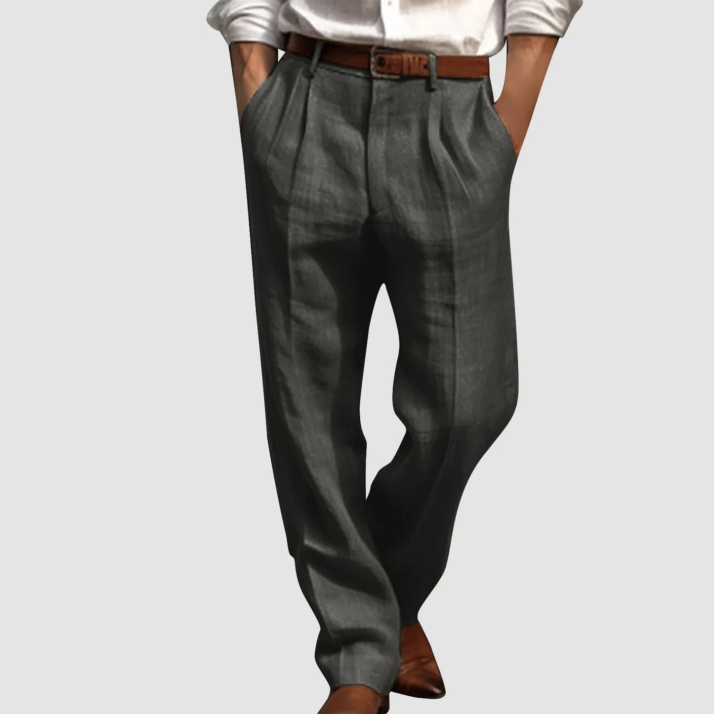 Pantaloni in cotone e lino