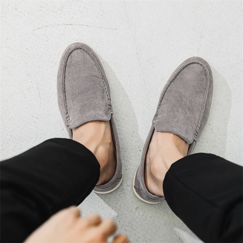 Mocassini casual in pelle scamosciata