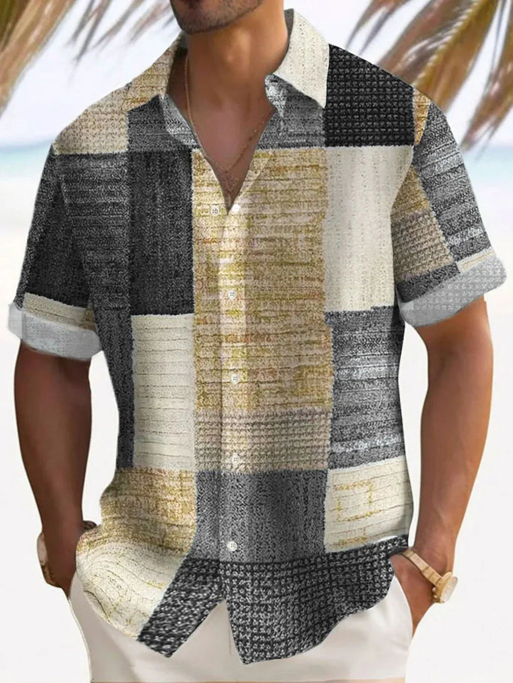 Camicia patchwork elegante