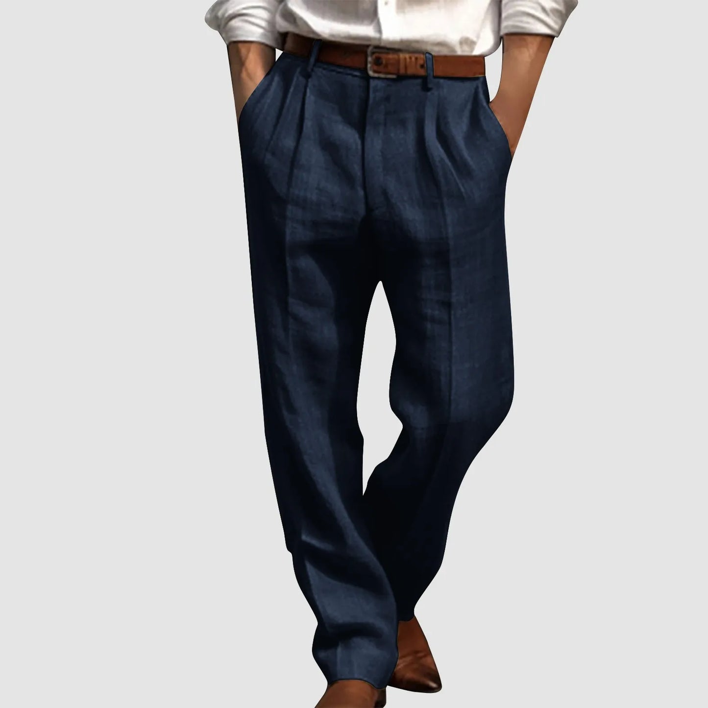 Pantaloni in cotone e lino