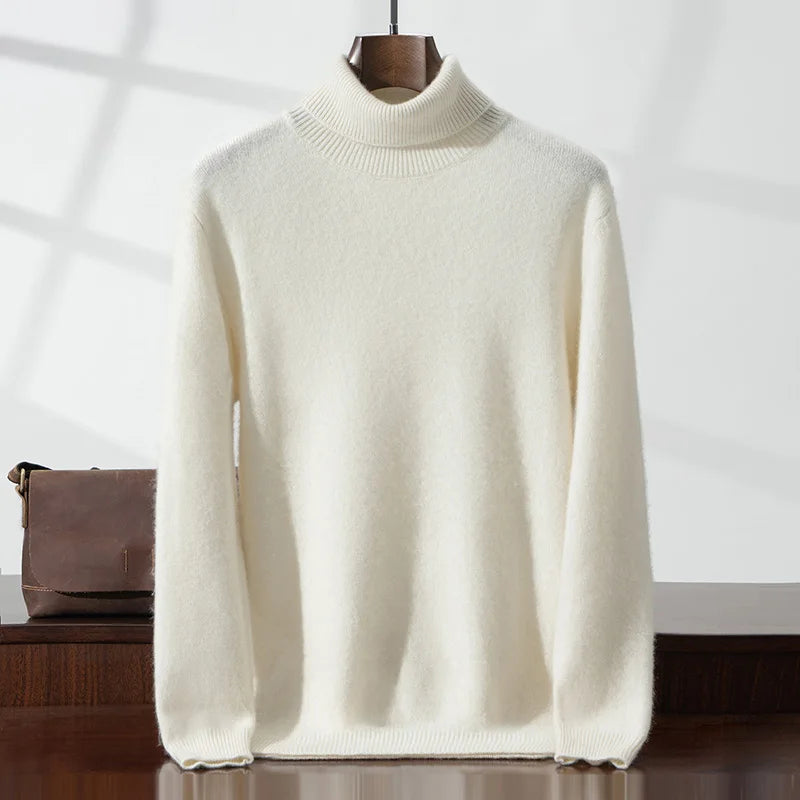 Elegante maglione a collo alto in cashmere