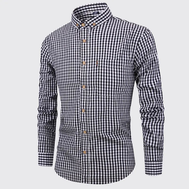 Camicia elegante in cotone a quadri