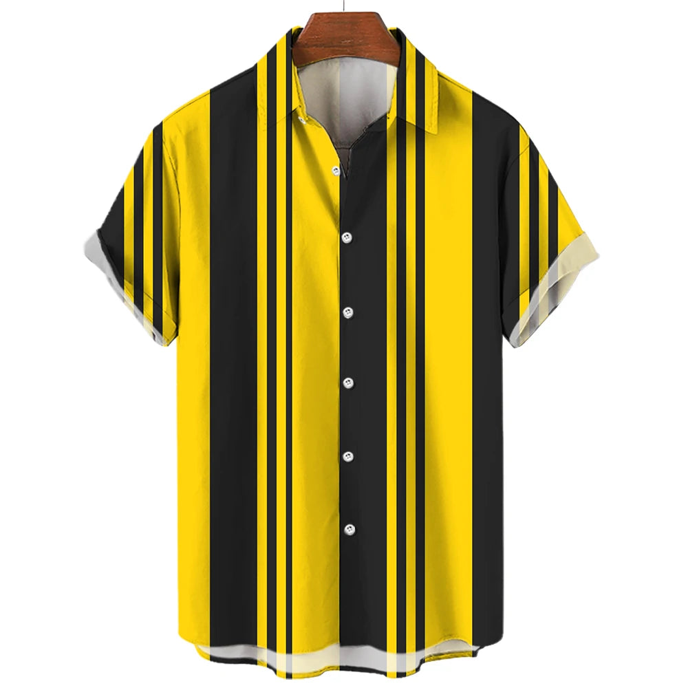 Camicia estiva a maniche corte a righe