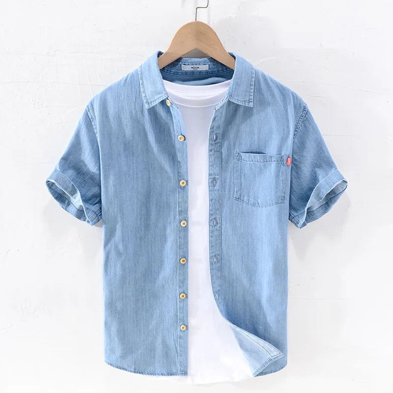 Camicia di jeans a maniche corte