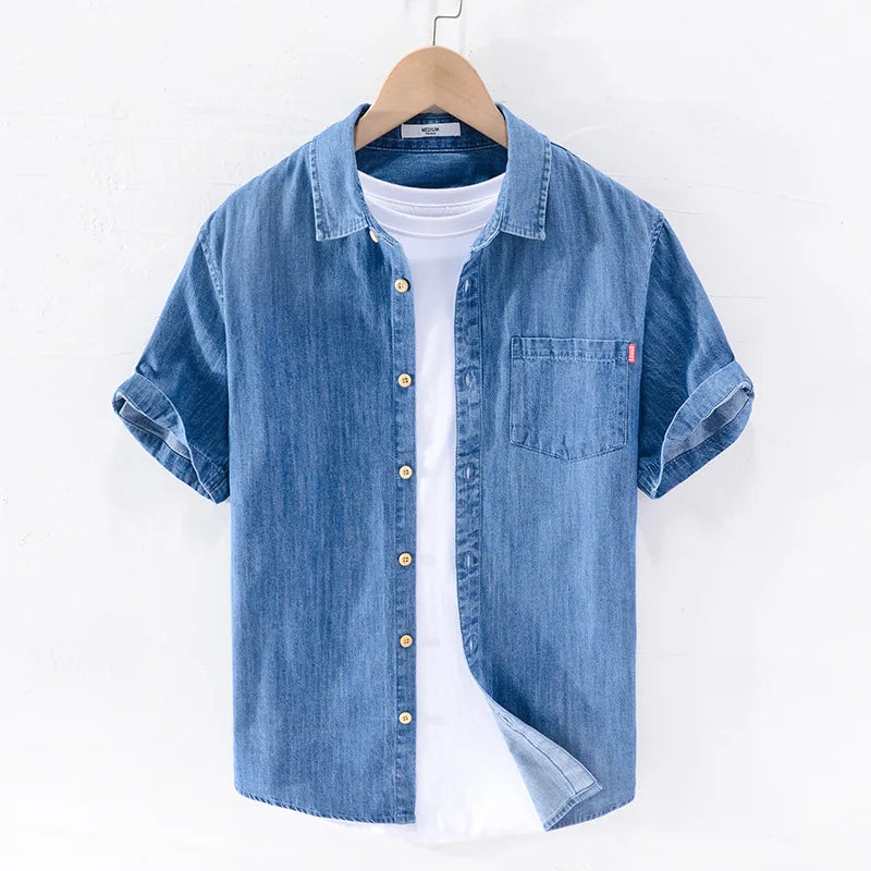 Camicia di jeans a maniche corte
