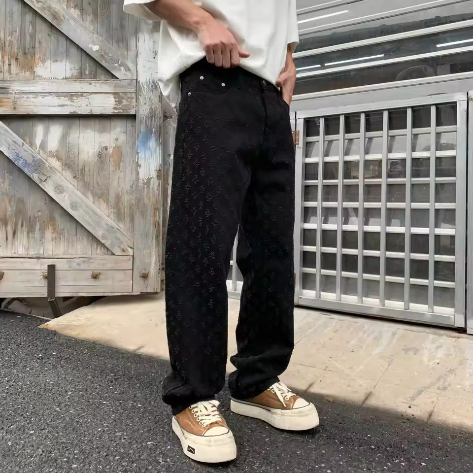 Jeans in denim jacquard