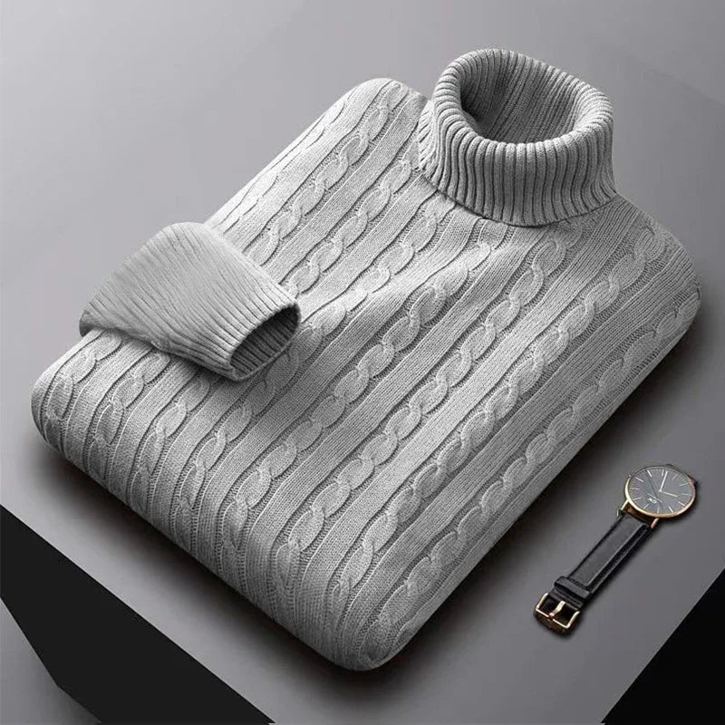 Elegante maglione a collo alto da uomo