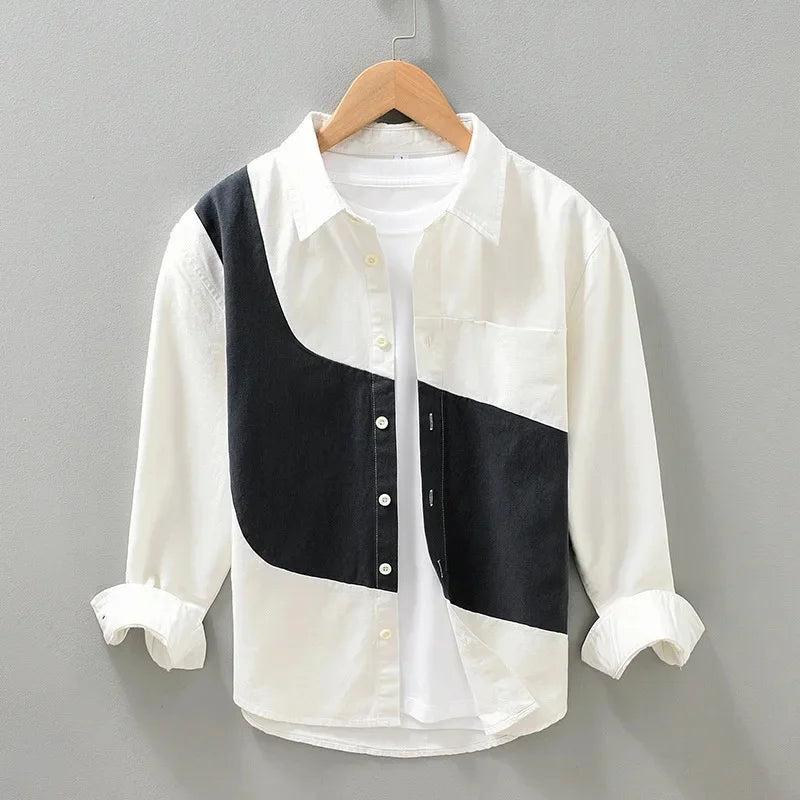 Camicia in cotone bicolore