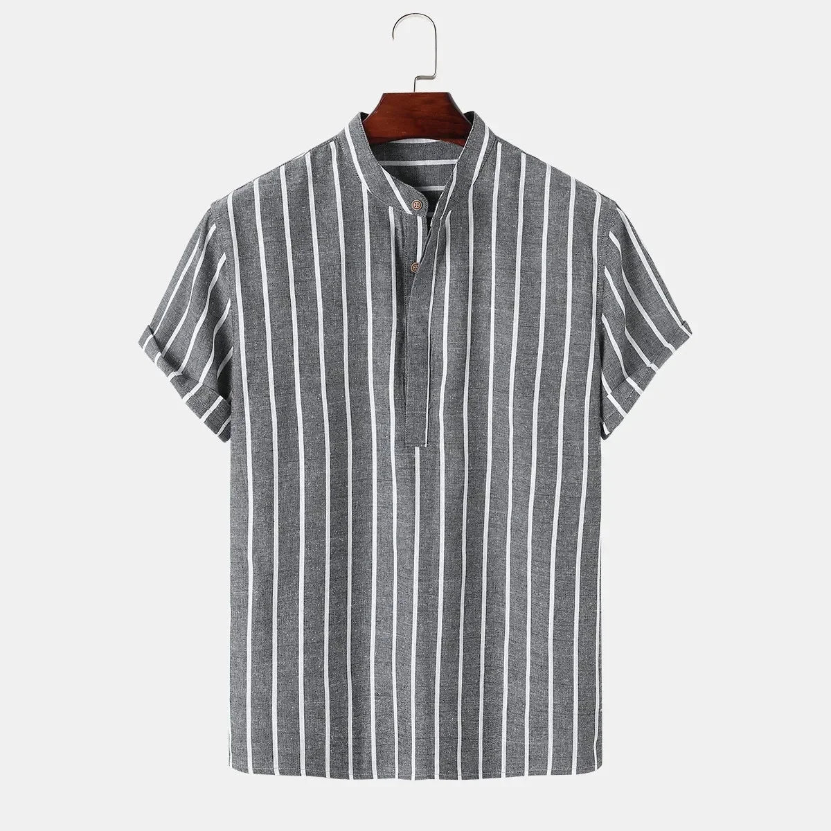 Camicia elegante a righe a maniche corte
