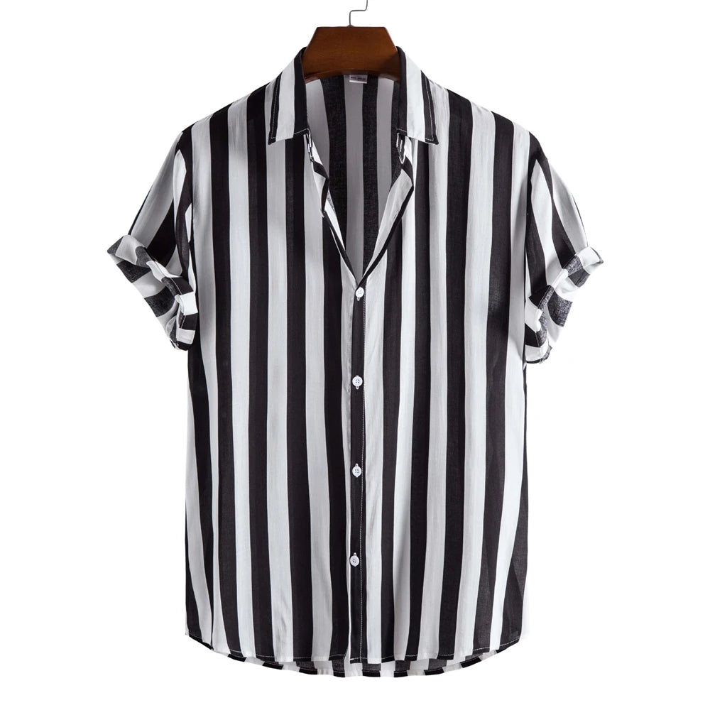 Camicia estiva a maniche corte a righe
