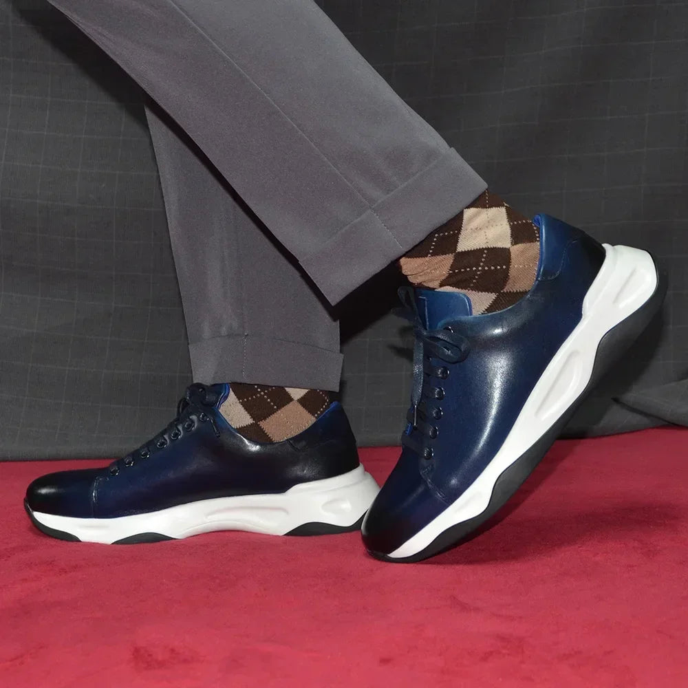 Scarpe in pelle di vacchetta alta