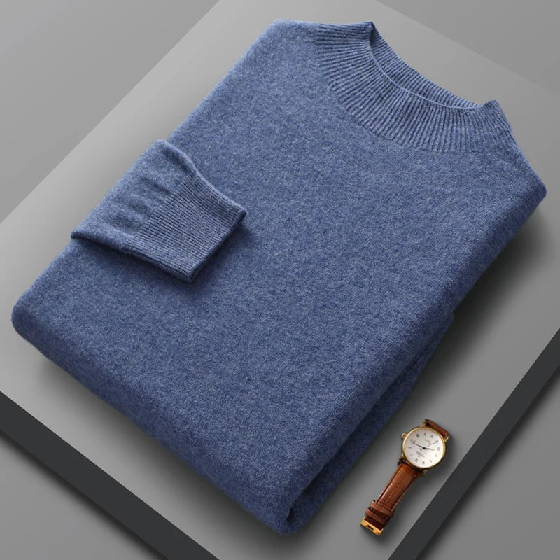 Maglione in cashmere con collo medio