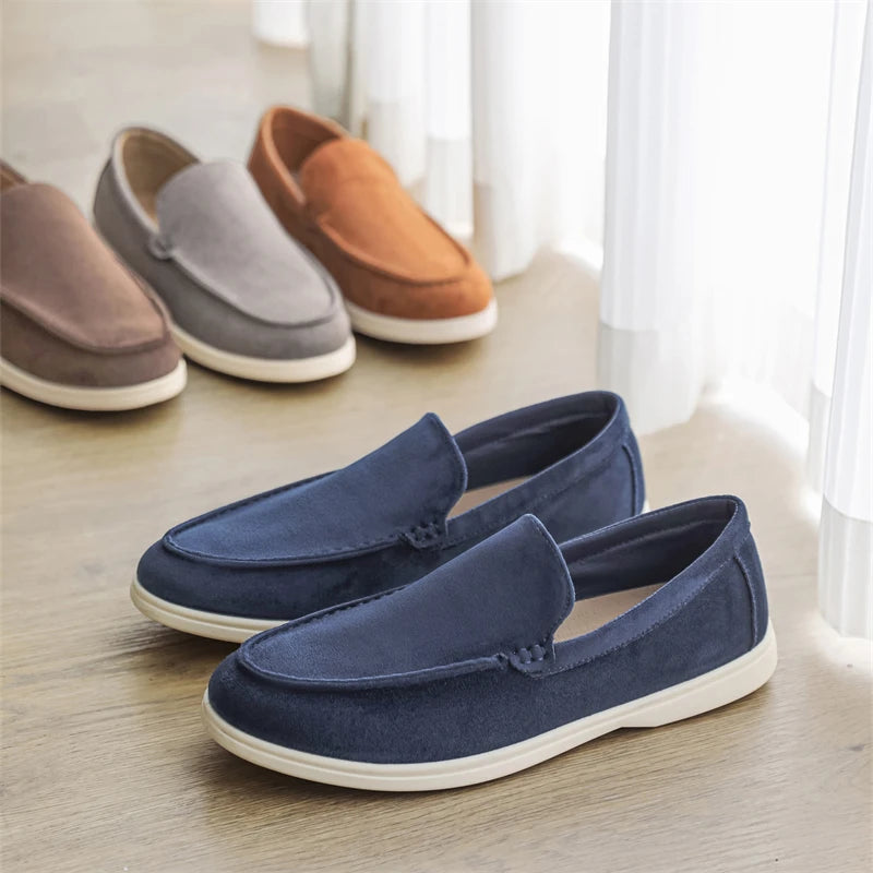 Mocassini casual in pelle scamosciata