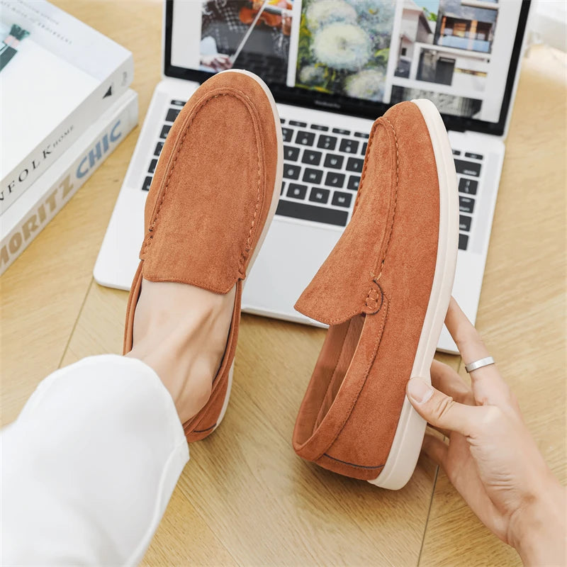 Mocassini casual in pelle scamosciata