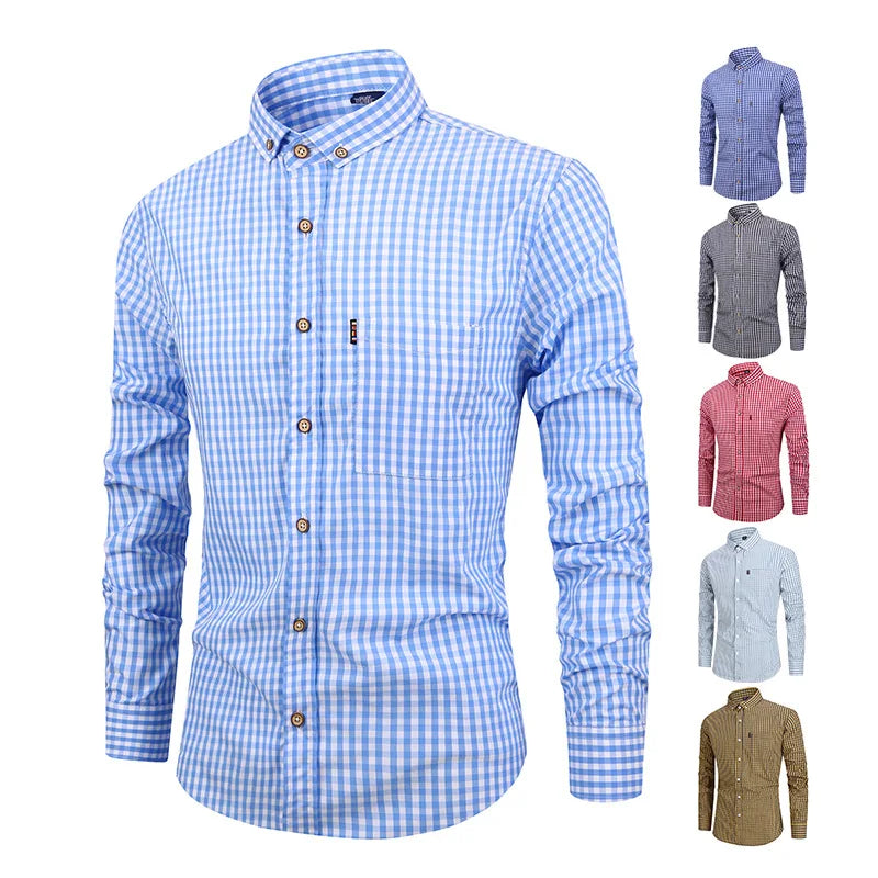 Camicia elegante in cotone a quadri