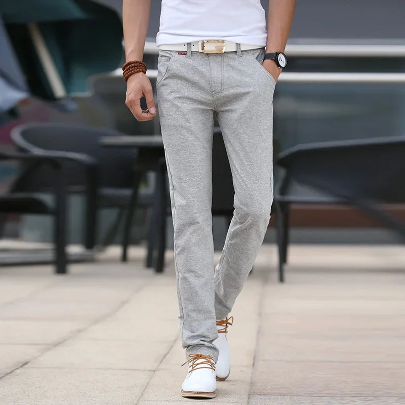 Pantaloni di lino slim fit