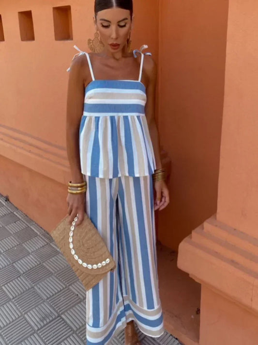 Lila - Set di pantaloni stampati Summer Ooutfit