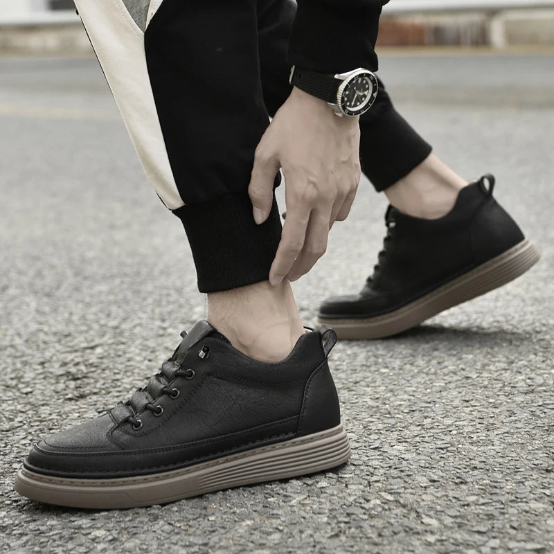 Eleganti scarpe Oxford in pelle alta