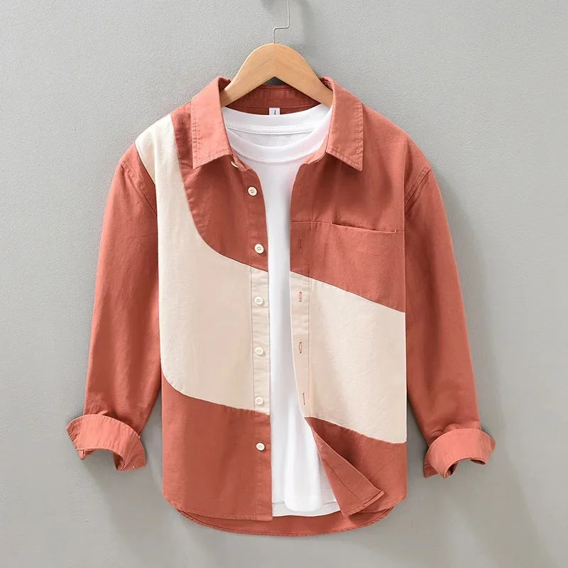 Camicia in cotone bicolore