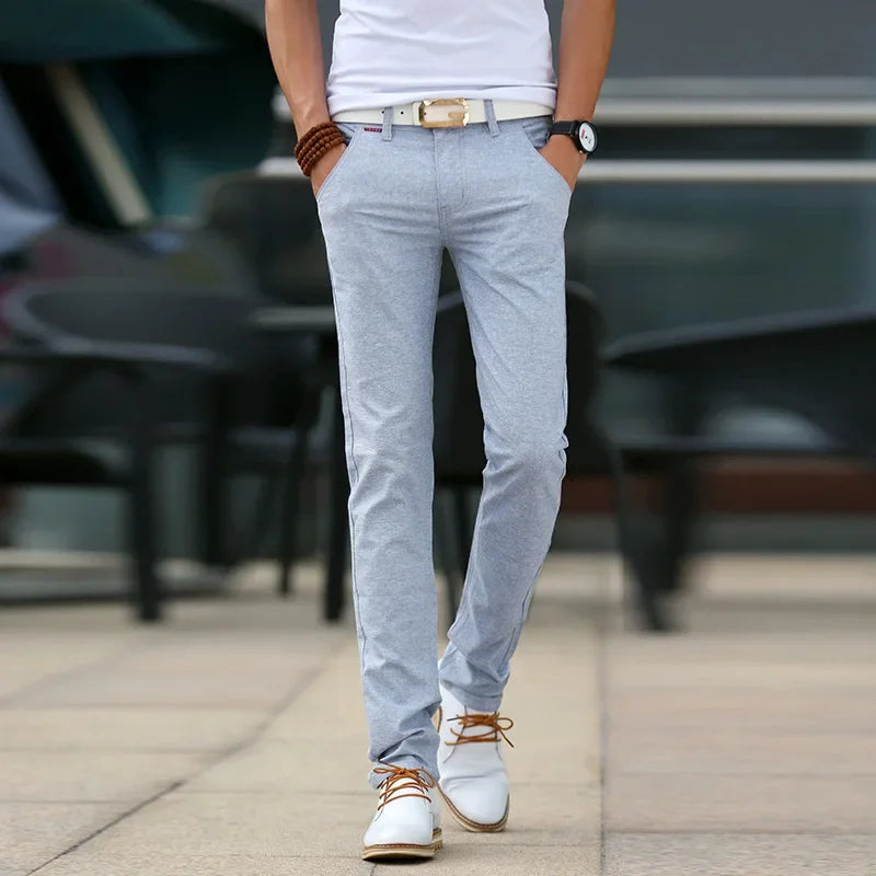 Pantaloni di lino slim fit
