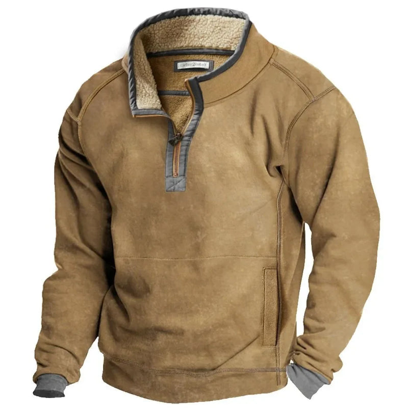 Maglione con zip in pile