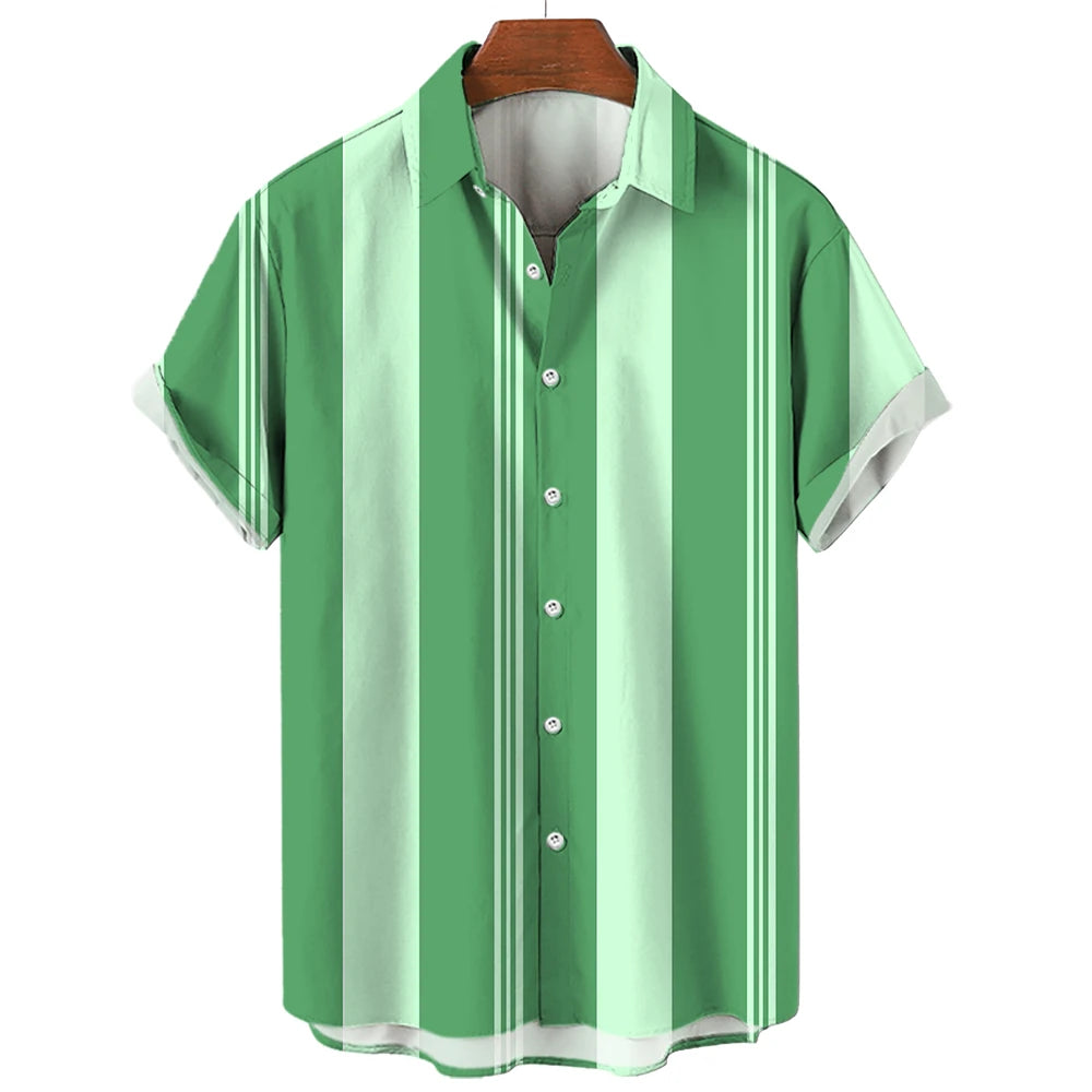 Camicia estiva a maniche corte a righe