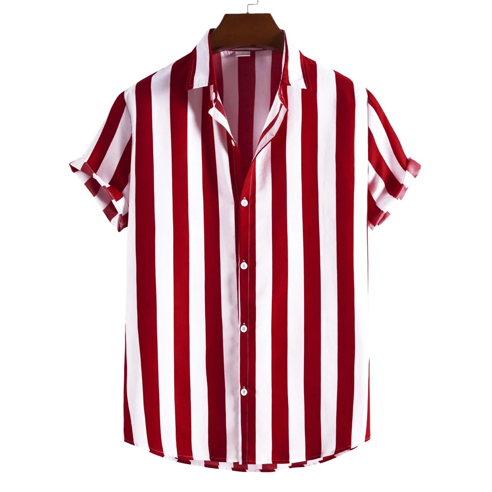 Camicia estiva a maniche corte a righe