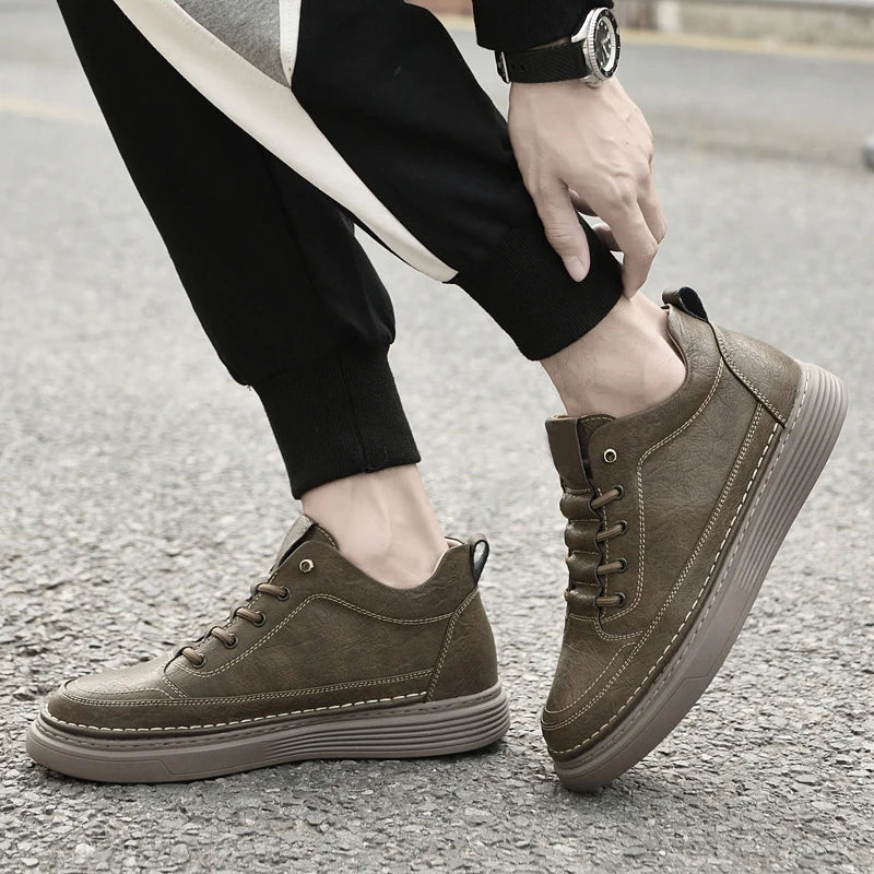 Eleganti scarpe Oxford in pelle alta