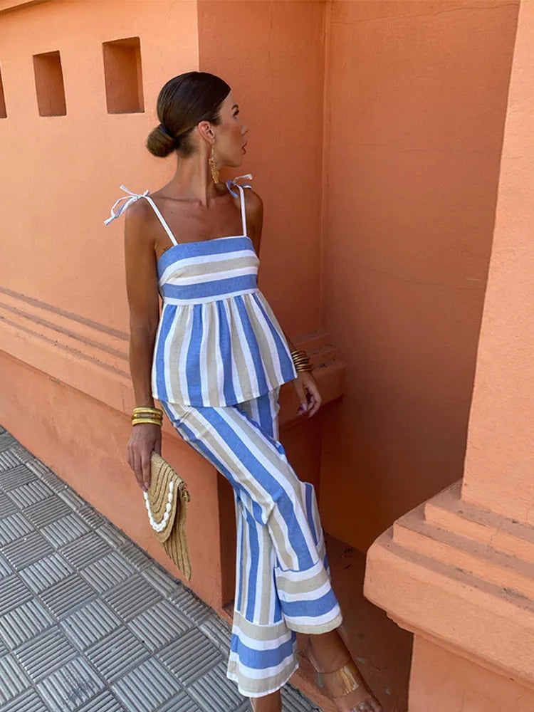 Lila - Set di pantaloni stampati Summer Ooutfit