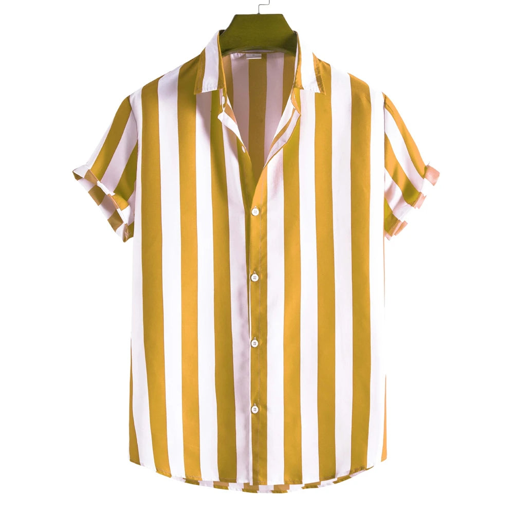 Camicia estiva a maniche corte a righe