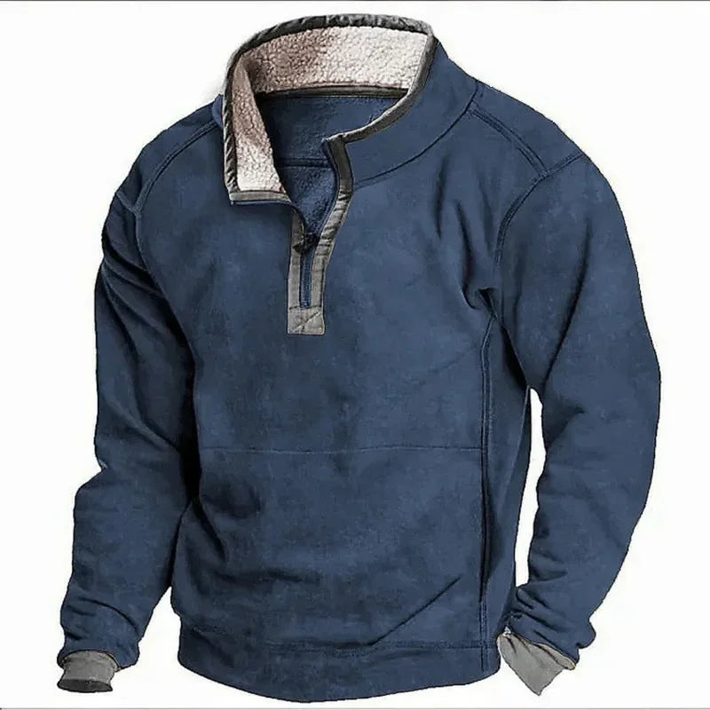 Maglione con zip in pile