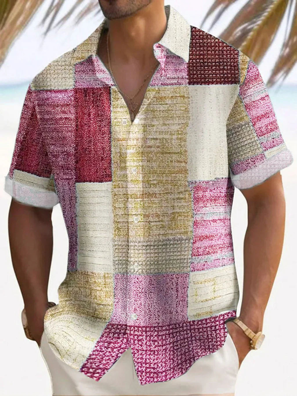Camicia patchwork elegante