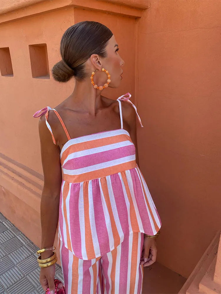 Lila - Set di pantaloni stampati Summer Ooutfit