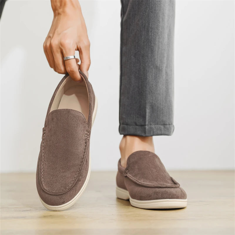 Mocassini casual in pelle scamosciata