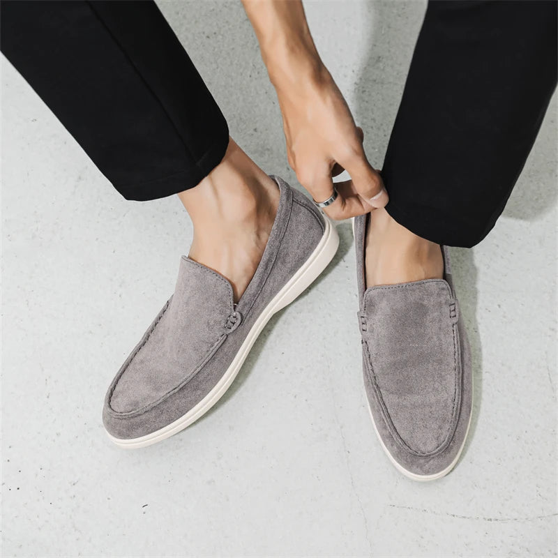 Mocassini casual in pelle scamosciata