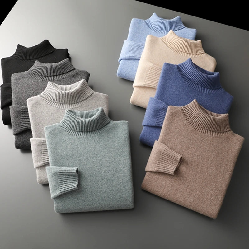 Maglione a collo alto in lana merino Vienna