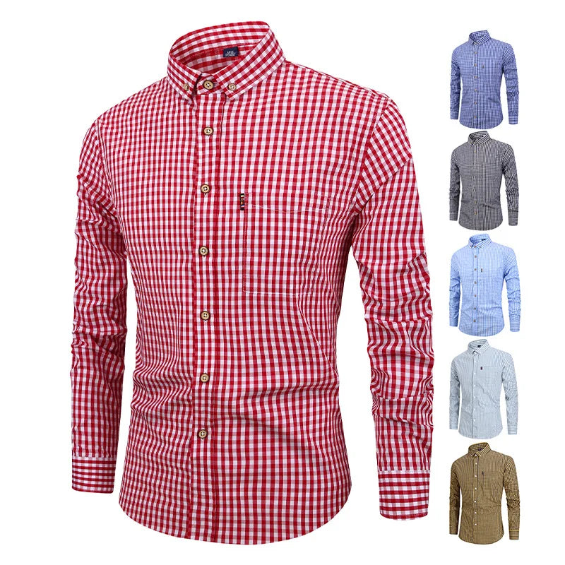 Camicia elegante in cotone a quadri