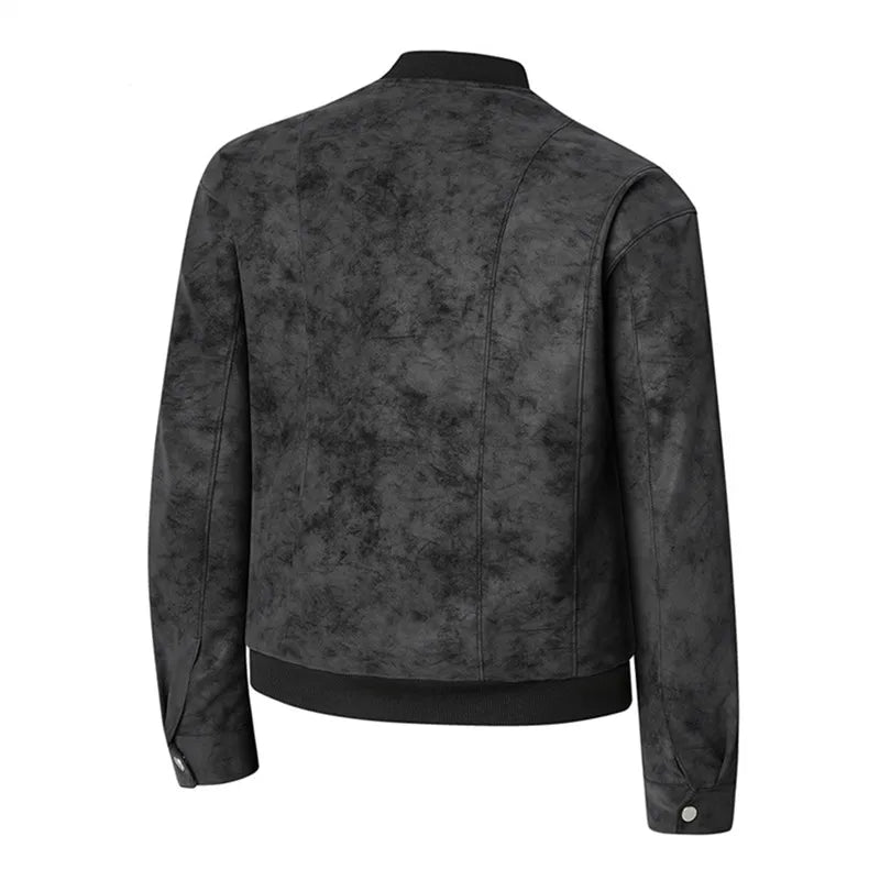 Giacca bomber in pelle scamosciata