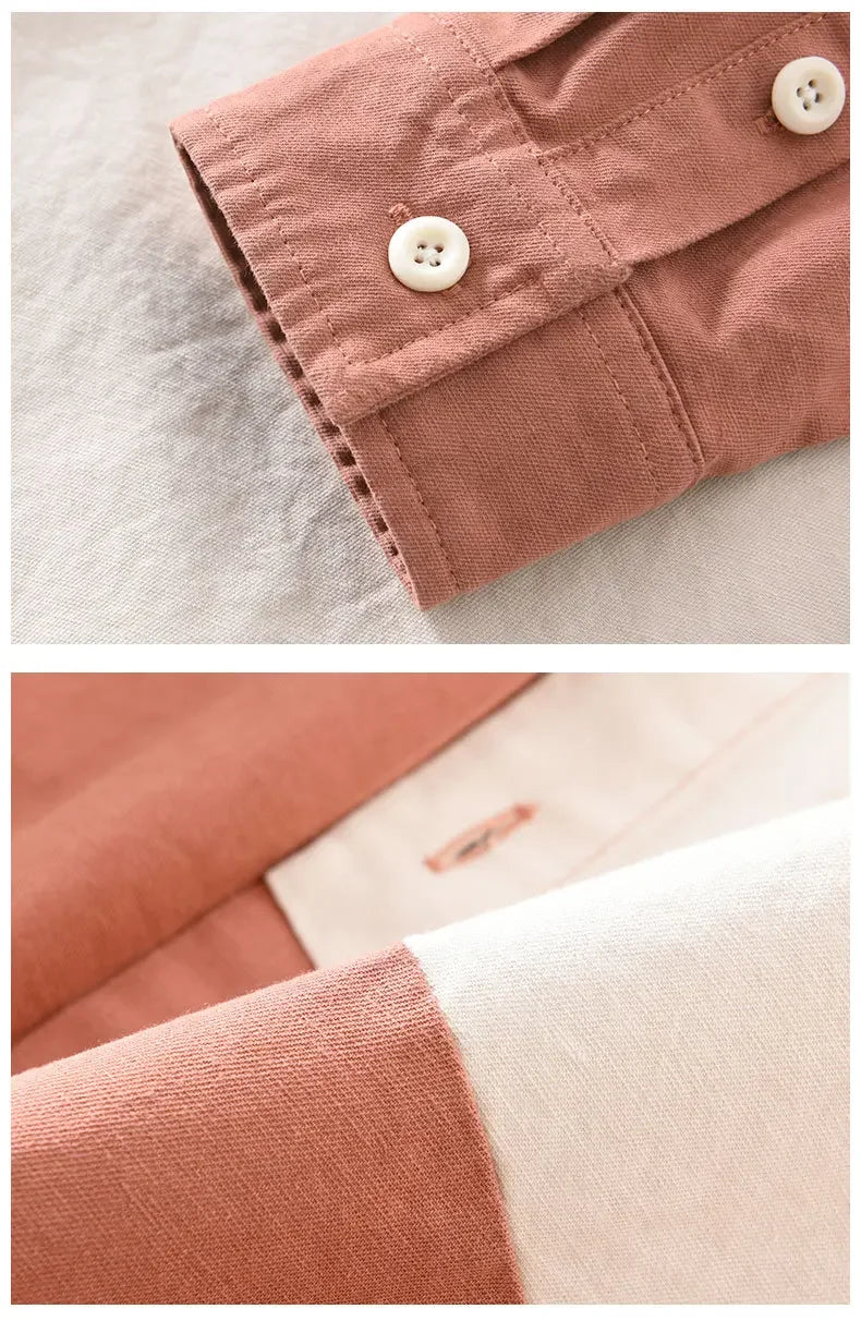 Camicia in cotone bicolore