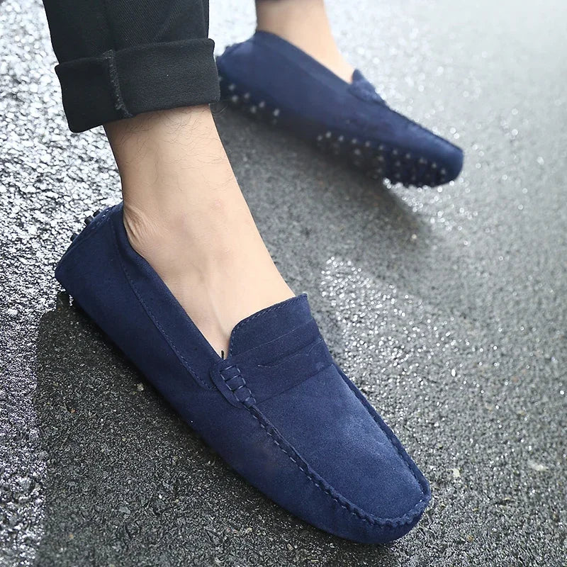 Mocassini casual in pelle scamosciata