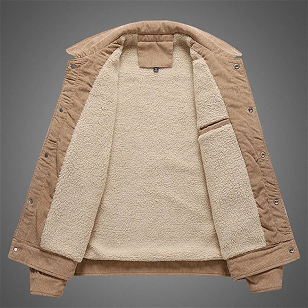 Elegante giacca in velluto a coste calda