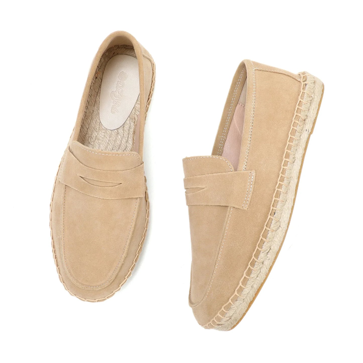 Espadrillas eleganti in pelle scamosciata
