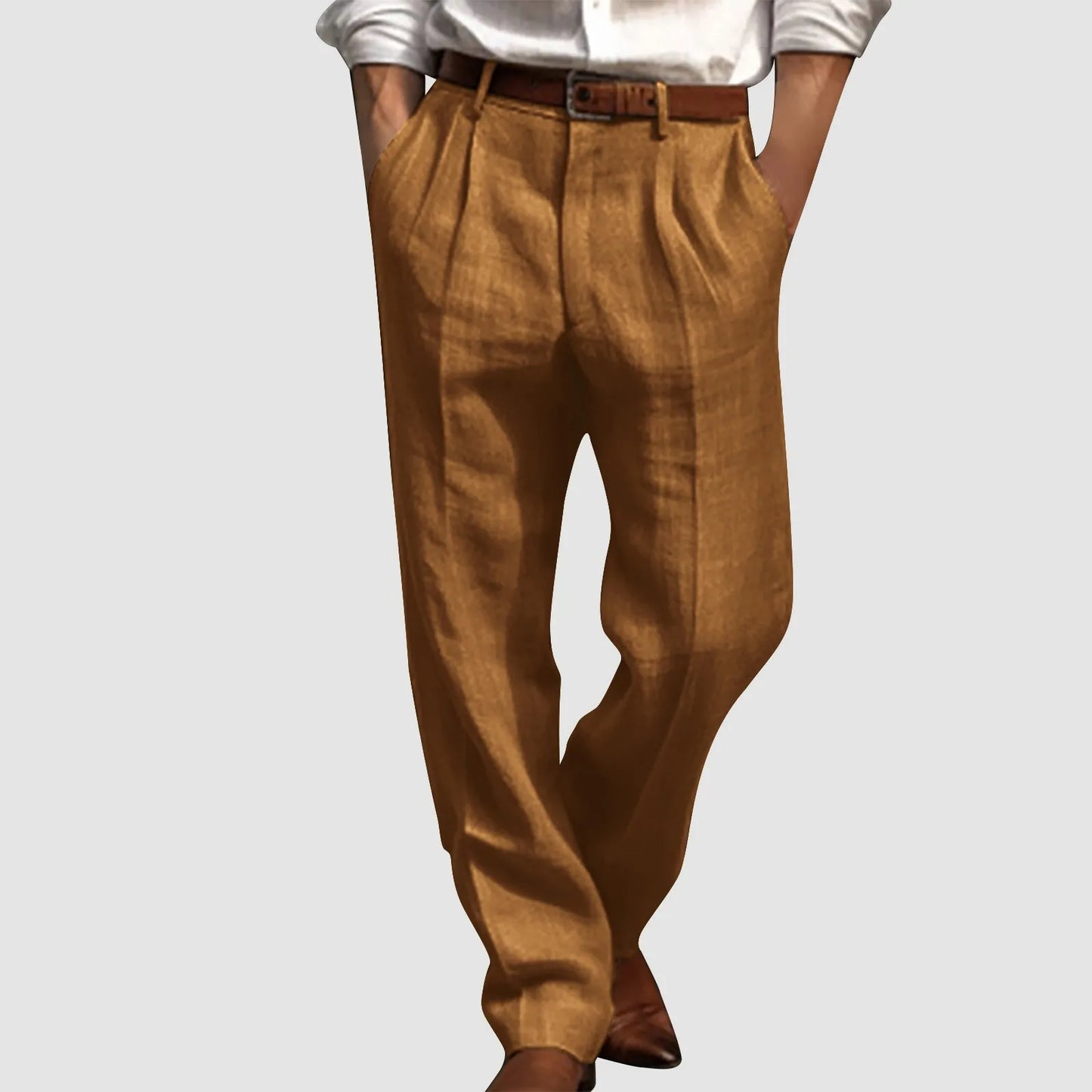Pantaloni in cotone e lino