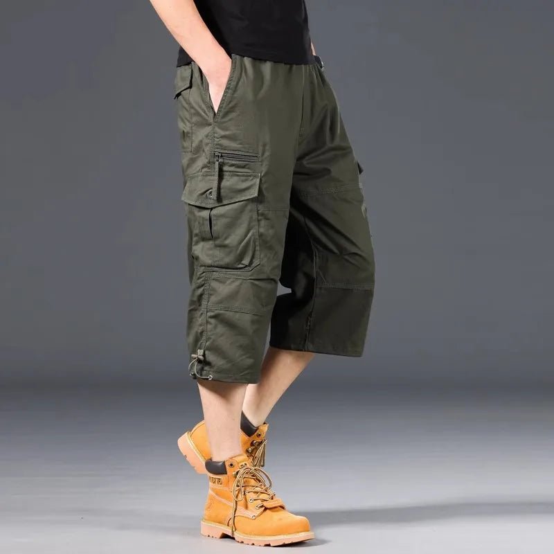 Pantaloncini lunghi in cotone Cargo